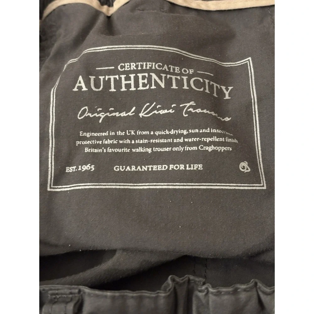 Craghoppers Bug Repel Mens 38x29 Gray Cargo Pants Outdoor‎ Hiking Gorpcore